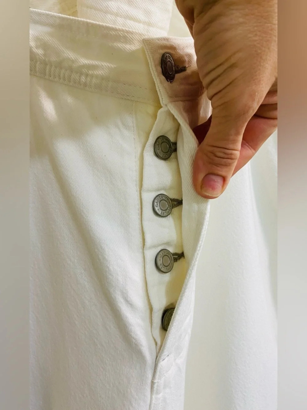 GAP White Wide-Leg Denim Overalls with Cross-Back Straps